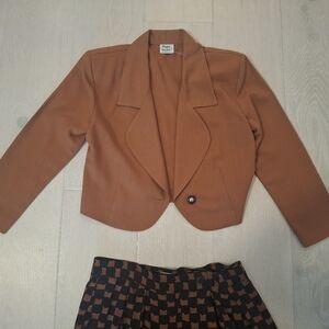 Vintage Cropped Rust Orange Women's Blazer